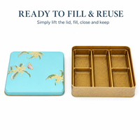 Boîte rectangulaire en fer blanc personnalisée OEM pour gâteaux de lune, biscuits, bonbons, caramels, emballage métallique, marque LB pour boîte cadeau alimentaire