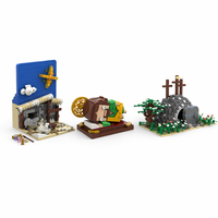 Set de Bloques de Construcción de Historias Bíblicas Religiosas, Diorama de la Natividad y la Resurrección, Modelo de Ladrillos, Regalo Educativo de Fe, Colección de Juguetes para Iglesia