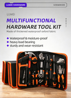 Ensemble d'outils à main avec clé à molette réglable, marteau à griffes, tournevis, pinces, ruban à mesurer, clé hexagonale, sac à fermeture éclair, kit d'outils de quincaillerie