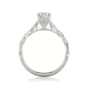 custom 14K solid Gold Engagement Ring Lab Grown Diamond pear Cut Twisted <b>Infinity</b> Shank Pave Side IGI certificate Jewelry women - Product Image 4
