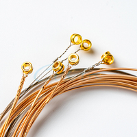 OEM Customization Anti-rust Coated 12-53 Hexagonal Steel Core Brass Acoustic Guitar Strings 6-string Set Nickel Plated Ball End