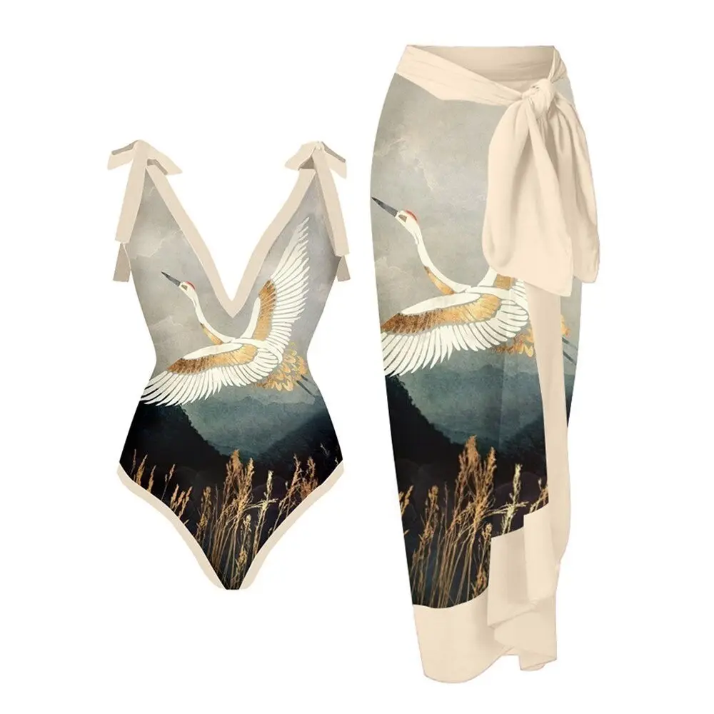 New Arrival Luxury One Piece Swimsuit Dress Cover Ups Two Piece Swimwear Sexy Bikini Summer Beach Bathing Suit