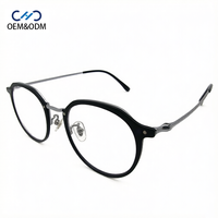Lunettes optiques rondes vintage unisexes M10274, monture en acétate, hommes femmes, branches métalliques ultra-fines, lunettes de vue sur ordonnance
