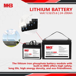 Mhb Batterie şarj edilebilir LiFePO4 güneş ev enerji depolama Golf arabası 12.8v li iyon fosfat 12V 24ah lityum iyon batarya paketi - Product Image 2