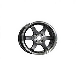 Nouvelles jantes en alliage d'aluminium moulé à rayons multiples 15X6.5 <span class=keywords><strong>Gris</strong></span> Anthracite Usiné pour plusieurs modèles compacts – En stock et très demandées - Product Image 1