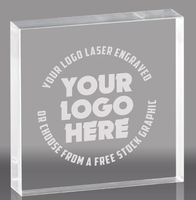 Bloque de Acrílico Transparente con Logotipo Personalizado Grabado, Soporte de Acrílico Grueso y Sólido, Decoración de Escritorio de Oficina, Regalo Corporativo