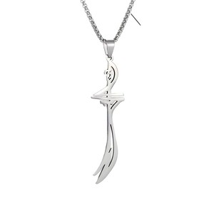 Collar de Acero Inoxidable con Espada Alada de Jade Primordial de Xiao de <span class=keywords><strong>Genshin</strong></span> <span class=keywords><strong>Impact</strong></span>, Collares de Anime para Fanáticos, Joyería de Cosplay - Product Image 4