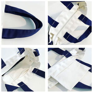 Customized Zipper Canvas Handbag for Women Canvas Shopping <b>Bag</b> with Customizable Logo - Product Image 5