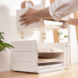 Desktop Storage <b>Box</b> Rectangle Stackable Standing Type Desk Organizer Neatening Storage 1st Floor - Product Image 4