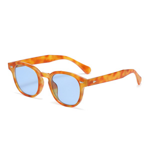 Lunettes de soleil tendance rétro Mi Nail 2024, monture ronde en PC, verres acryliques UV400 pas chers, anti-lumière bleue - Product Image 4