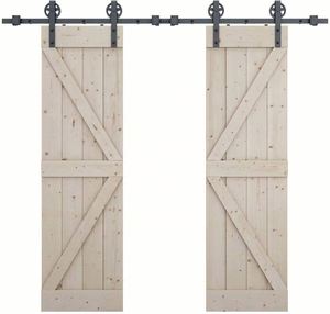 WEKIS Nuevo Kit de Herrajes para Puertas Correderas de Granero, Estilo Rústico Moderno, para Puertas de Lamas de Madera, Interiores/Garajes, Madera Maciza, Fibra de Vidrio, Apartamentos - Product Image 1
