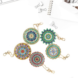 5D DIY mosaico llavero Kit diamante pintura <span class=keywords><strong>Mandala</strong></span> con taladro completo pintado a mano Animal forma especial llavero único diseño - Product Image 2