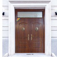 Porte de sécurité en métal minimaliste moderne Mexin, porte d'entrée simple pour villa, anti-effraction, grade A, ensemble de portes doubles pour entrée de maison