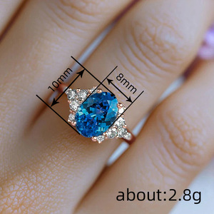Anello Elegante con Design a Fiocco di Neve Blu per Donne - Product Image 5