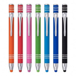 Wholesale Custom Customizable Aluminum Rubberized Ball <b>Pens</b> Metal Screen Touch Personalized Logo Promotional Gift Office School - Product Image 2