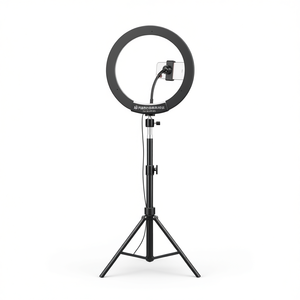 Anneau lumineux pour selfie Mingdian 10 pouces RGB, trépied 76 pouces, support de téléphone, équipement de diffusion en direct, alliage d'aluminium - Product Image 1