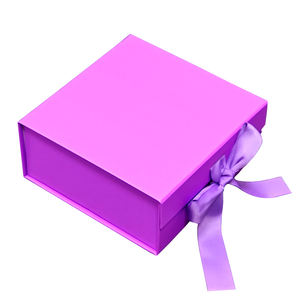 Coffret Cadeau de Luxe Personnalisé pour Mariage, Emballage Cosmétique Rigide avec Fermeture Magnétique, Ruban <span class=keywords><strong>Noir</strong></span>, Doublure en Éponge, Gaufrage Brillant/Mat - Product Image 4