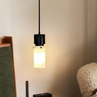 Lustre moderne et luxueux en marbre pour chambre à coucher, suspension en albâtre pour chevet ou restaurant