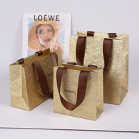 Tas Belanja Kertas SUNNY PACK untuk Perhiasan, Grosir, Logo Kustom, Ramah Lingkungan, Label Pribadi, Warna Abu-abu Fashionable