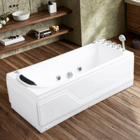 Baignoire Balnéo d'Angle en Acrylique SICO avec 6 Jets de Massage Corporel, Robinet Encastré, Accoudoirs, 1,7 m, Intérieur, 1-2 Personnes