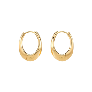 Orecchini a Cerchio E4580 Placcati in Oro, Design Minimalista Unisex per Uso Quotidiano, Gioielli Raffinati - Product Image 1