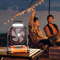Ventilateurs de camping extérieurs portables 9000mAh avec télécommande USB chargeant la conception silencieuse de voiture et de boîte de lumière LED rechargeable