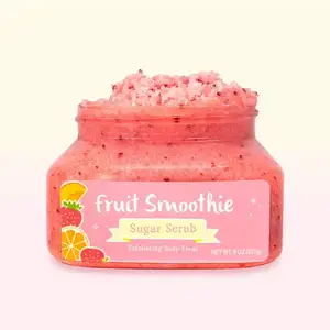 Çin özelleştirilebilir toptan fırçalayın satıcıları 8OZ sıcak satış organik Gommage Visage meyve kokulu Exfoliant şeker vücut yüz fırçalayın