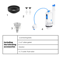Universelles Dual-Flush-Toilettenventil-Set Kabelbetriebener Druckknopf ABS Umweltfreundliches Wassersparendes Reparaturset für 2-Zoll-Tankloch