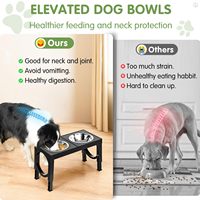 Comedouros Elevados para Cães de Raças Grandes, Suporte para Comedouro de Cães de Grande/Médio Porte, Comedouro de 1L para Ração e Água, Suporte com 5 Alturas Ajustáveis
