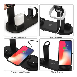 Chargement rapide de haute qualité 3/6 en 1 <span class=keywords><strong>station</strong></span> de chargeurs sans fil multifonctions Cargadores Para Celular - Product Image 5