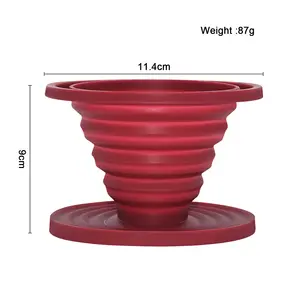 Custom Color Slick Drip Reusable Filter Cone Holder Cold Brew Drip Collapsible Pour Over Coffee Maker Silicone Coffee Dripper