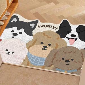 Alfombra de Entrada de Estilo de Dibujos Animados, Multicolor, Duradera, para Escuela o Aula, de Terciopelo con Bucles - Product Image 1