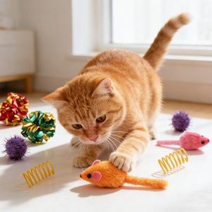 Juego <span class=keywords><strong>de</strong></span> Juguetes para Gatos, Paquete <span class=keywords><strong>de</strong></span> 6, Variedad Divertida, Más Vendidos, Combo <span class=keywords><strong>de</strong></span> Juguetes para Mascotas con Campana, Ratón y Pelota, Venta al por Mayor - Product Image 3