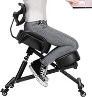 Chaise à genoux ergonomique à hauteur réglable Dossier épais Roulettes lisses Qualité Usage domestique Pratique Confortable