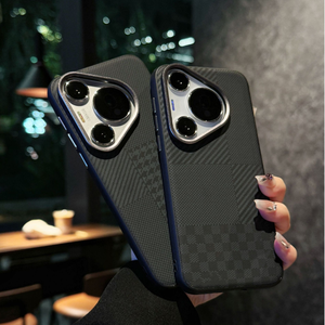 Custodia per Telefono in Pelle con Inserti in Fibra di Carbonio per <span class=keywords><strong>Huawei</strong></span> Mate70pro+, Protezione per Obiettivo in Metallo - Product Image 4