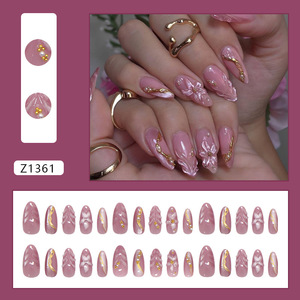 <span class=keywords><strong>Uñas</strong></span> Postizas Cat Eye con Diseño 3D de Flores, Lámina Plateada y Perlas, <span class=keywords><strong>Uñas</strong></span> Postizas Almendradas Brillantes Reutilizables <span class=keywords><strong>para</strong></span> Mujer, Uso Diario con <span class=keywords><strong>Pegamento</strong></span> - Product Image 2