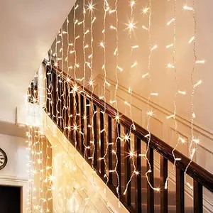 Window Curtain String Lights 300 Led Fairy Twinkle Lights For Room Wedding Party Backdrop Outdoor Indoor Decoration