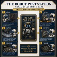 Cartes à collectionner en métal personnalisées, la Station Robot, impression HD, en acier inoxydable, pour collectionneurs de cartes TCG et cadeaux