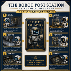 Cartes à collectionner en métal personnalisées, la Station Robot, impression HD, en acier inoxydable, pour collectionneurs de cartes TCG et cadeaux - Product Image 5