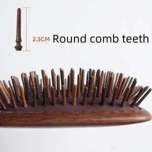 Peine de nogal negro con logotipo personalizado, peine con cojín de aire, peine de madera, cepillo de pelo de madera Natural, masaje - Product Image 4