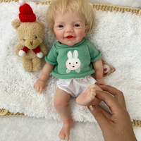 Poupée Reborn en Silicone Souple OEM/ODM, Figurine de 30 cm, Jouet Artisanal, Cheveux Blonds, Poupée Bébé Adoptable