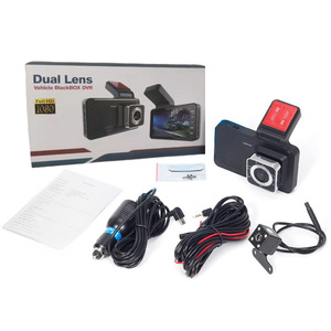 กล้องติดรถยนต์คู่ ความละเอียด 1080P FHD DVR บันทึกวิดีโอการขับขี่ หน้าจอ LCD 4 นิ้ว มุมกว้าง 170 องศา, G-Sensor, WDR, ระบบตรวจสอบขณะจอดรถ - Product Image 1