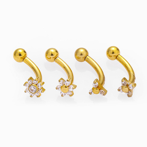 ชุดเจาะรูสำหรับผู้หญิงสำหรับงานแต่งงานต่างหูบาร์เบลโค้งสแตนเลส - Product Image 4