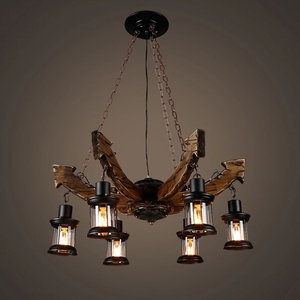 Lustre en <span class=keywords><strong>bois</strong></span> de Style industriel rétro américain, Restaurant, Bar, <span class=keywords><strong>terrasse</strong></span>, café, bateau - Product Image 1
