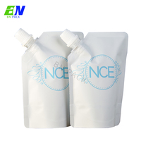 Pochette souple verticale de 250 ml avec bec verseur, finition mate, écologique, en LDPE, impression numérique, pour emballage de crème cosmétique