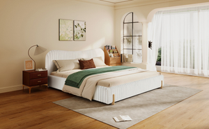 Lit King Size Moderne et Simple en Tissu Réglable, Style Nordique Luxe Léger, Technologie Écologique Tatami, Grand Lit de Chambre Principale - Product Image 4