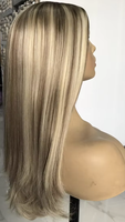 Perruque juive blonde balayage dimensionnelle, entièrement en dentelle, avec cheveux de bébé, sans perte ni emmêlement, en cheveux humains vierges, perruque casher