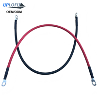 Par de Cables de Arranque Industriales Rojos y Negros de 6 Gauges y 24 Pulgadas, Terminales de Anillo de Cobre de 16 mm EVR 3/8'', Cobre Trenzado con Capacidad de 1500V