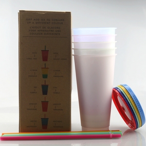 Copos Reutilizáveis de 24oz com Impressão por Transferência Térmica em Cores Completas, Personalização de Logo, Material PP que Muda de Cor com Tampa para Festas - Product Image 6