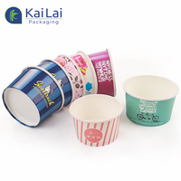 Pot à glace jetable écologique en gros, réutilisable, avec logo personnalisé et cuillère